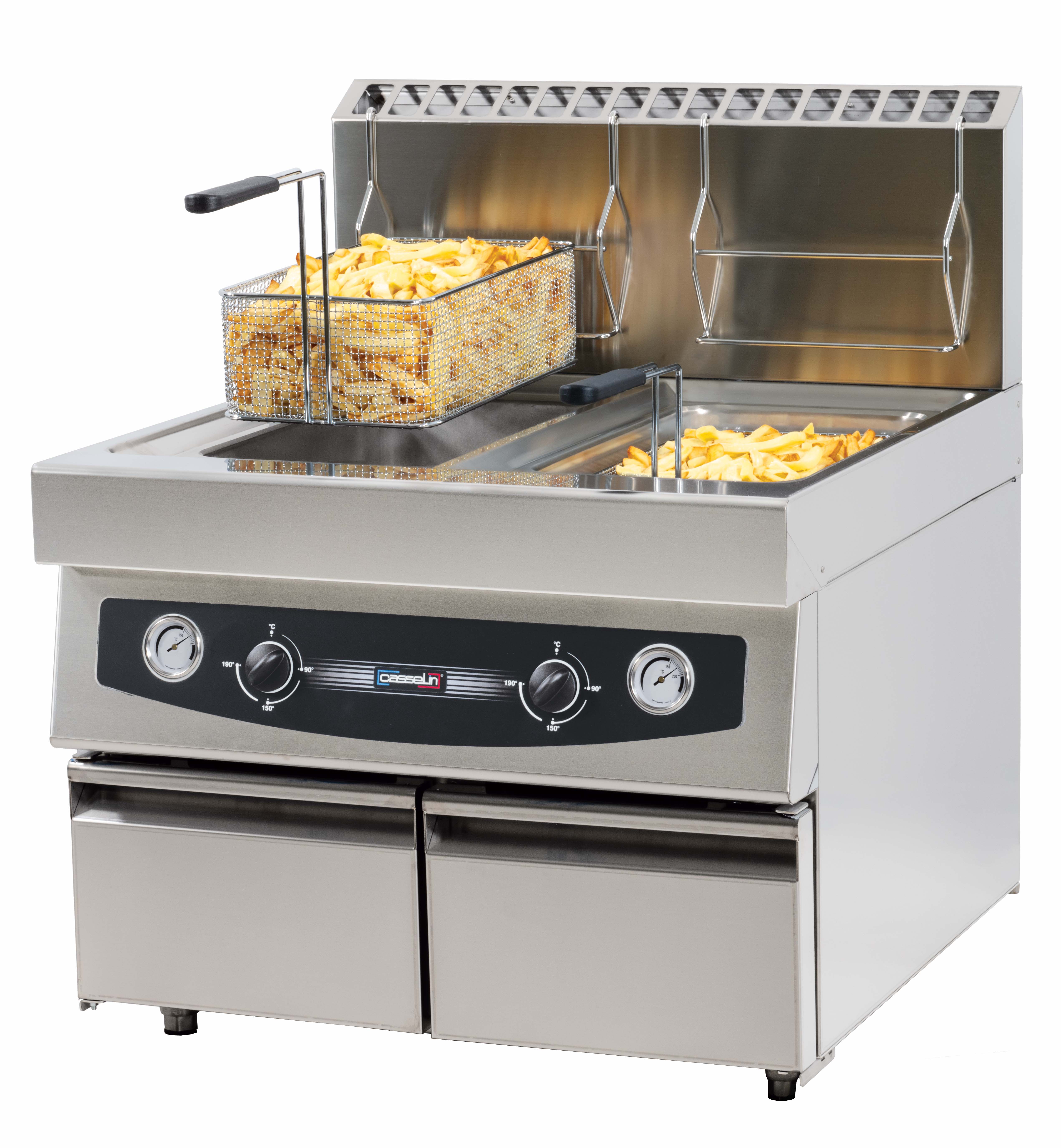 Friteuse gaz à poser avec vanne de vidange 2 x 17 litres