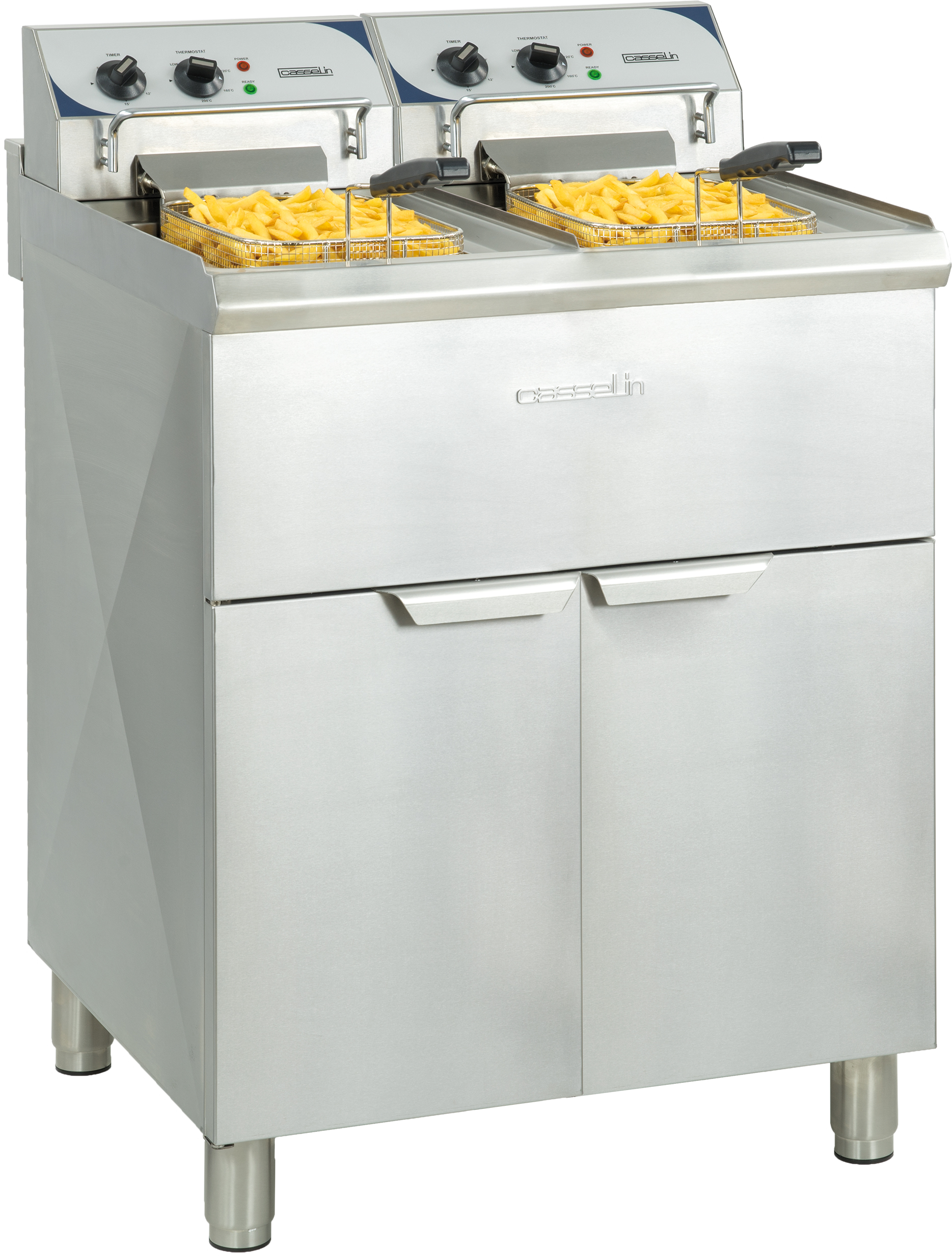 Friteuse électrique sur pieds 2 x 10 litres haut rendement