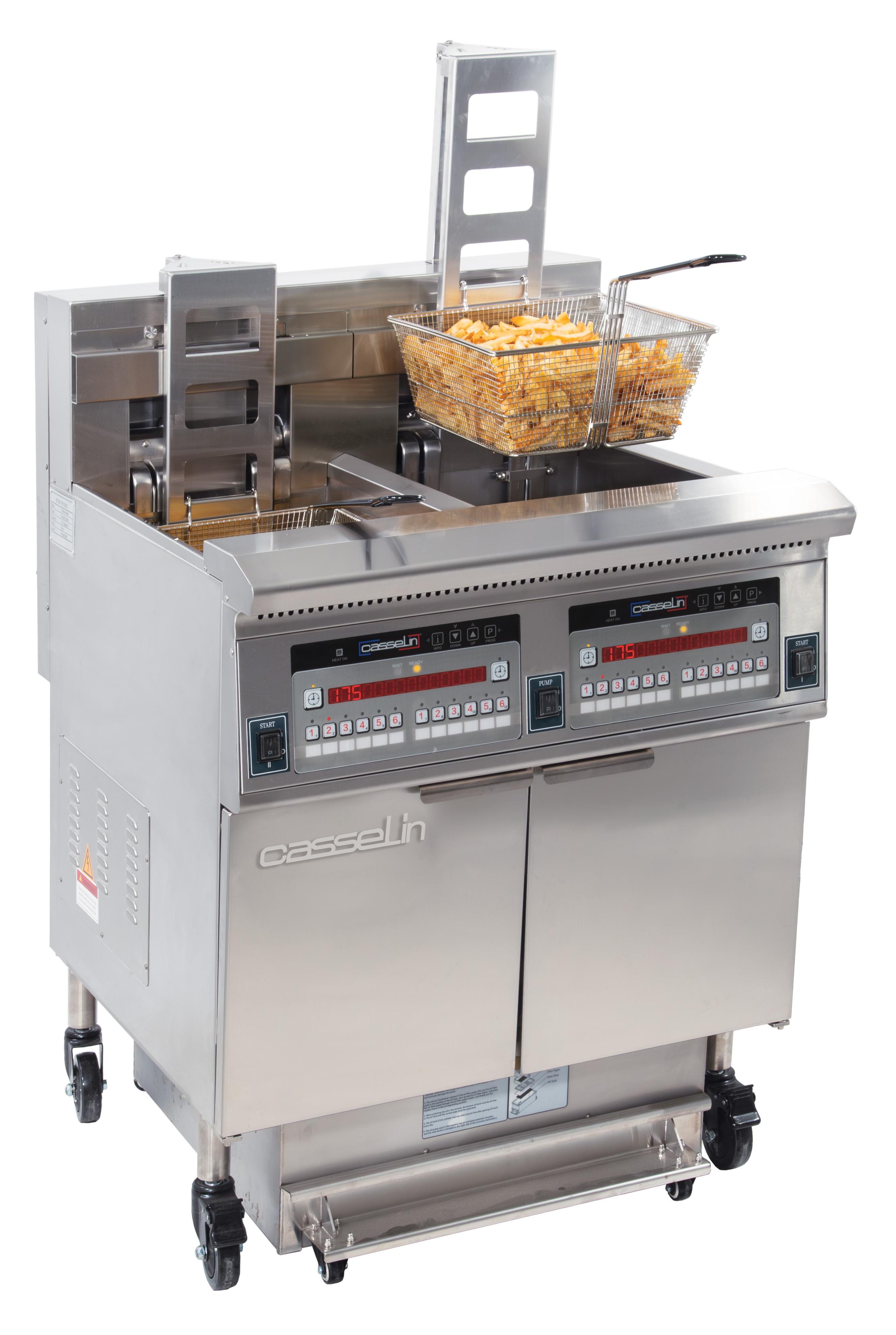 Friteuse électrique avec relevage automatique et filtration 2 x 22 litres 17+17k